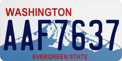 WA license plate AAF7637