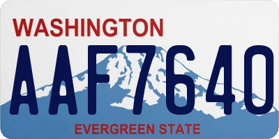 WA license plate AAF7640