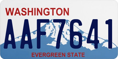 WA license plate AAF7641