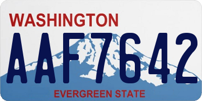 WA license plate AAF7642