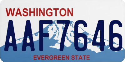 WA license plate AAF7646