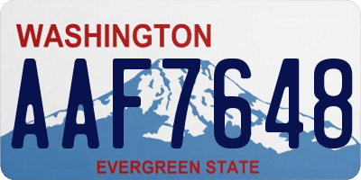 WA license plate AAF7648