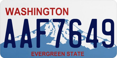 WA license plate AAF7649