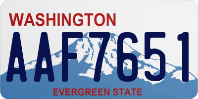 WA license plate AAF7651