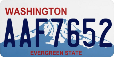 WA license plate AAF7652