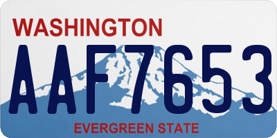 WA license plate AAF7653
