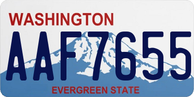 WA license plate AAF7655