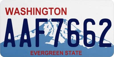 WA license plate AAF7662