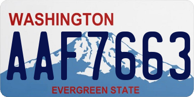 WA license plate AAF7663