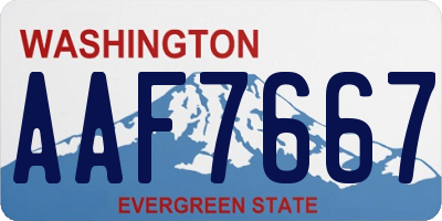 WA license plate AAF7667