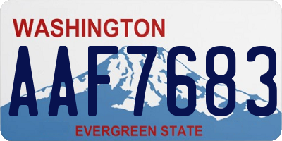 WA license plate AAF7683