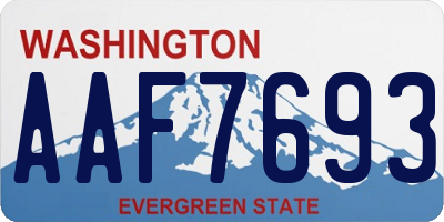 WA license plate AAF7693