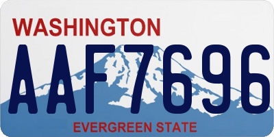 WA license plate AAF7696