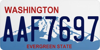 WA license plate AAF7697