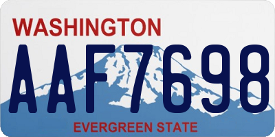 WA license plate AAF7698