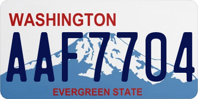 WA license plate AAF7704