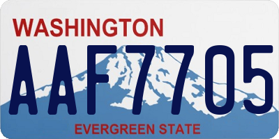 WA license plate AAF7705