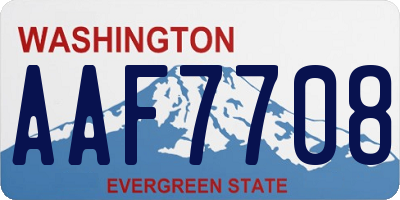 WA license plate AAF7708