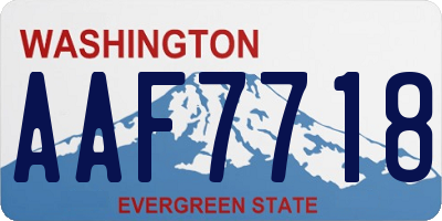 WA license plate AAF7718