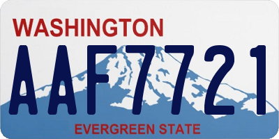 WA license plate AAF7721