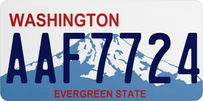 WA license plate AAF7724