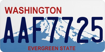 WA license plate AAF7725