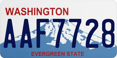 WA license plate AAF7728