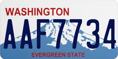 WA license plate AAF7734