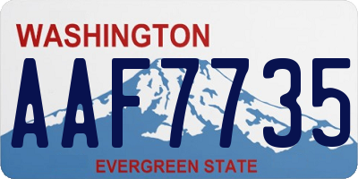 WA license plate AAF7735
