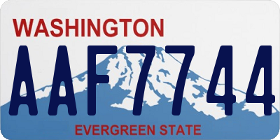 WA license plate AAF7744