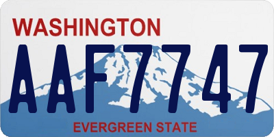 WA license plate AAF7747