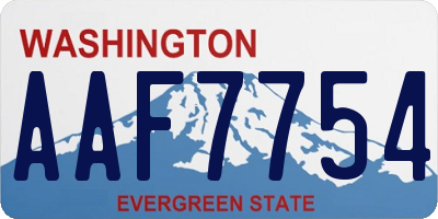 WA license plate AAF7754