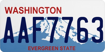 WA license plate AAF7763
