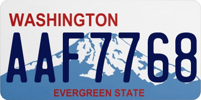 WA license plate AAF7768