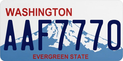 WA license plate AAF7770
