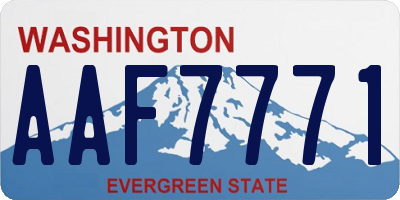WA license plate AAF7771