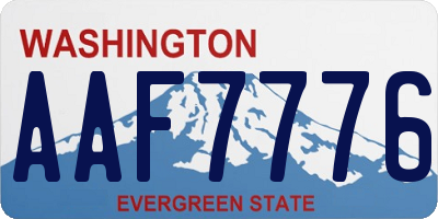 WA license plate AAF7776