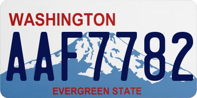 WA license plate AAF7782