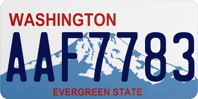 WA license plate AAF7783