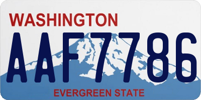 WA license plate AAF7786