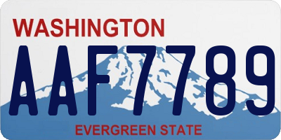 WA license plate AAF7789