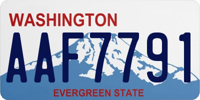 WA license plate AAF7791
