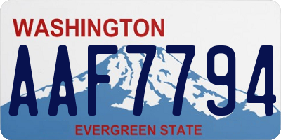 WA license plate AAF7794