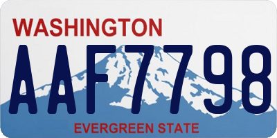 WA license plate AAF7798
