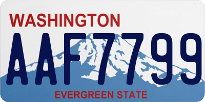 WA license plate AAF7799