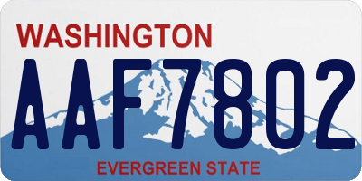 WA license plate AAF7802