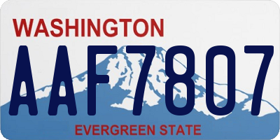 WA license plate AAF7807