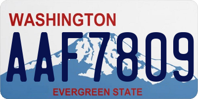 WA license plate AAF7809