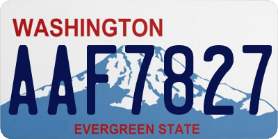 WA license plate AAF7827