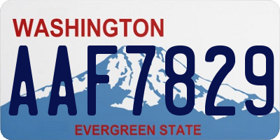 WA license plate AAF7829
